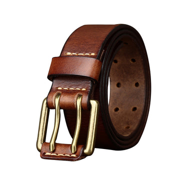 Vintage Cowhide Brass Belt